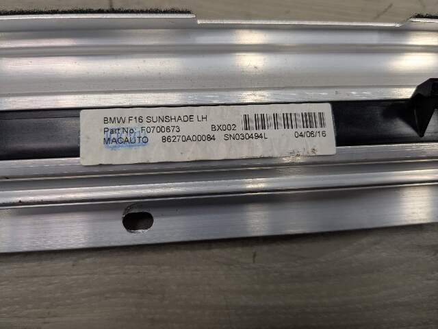15-19 OEM BMW F16 F86 X6 REAR LEFT Driver Side Door Window Roller Sunshade Blind