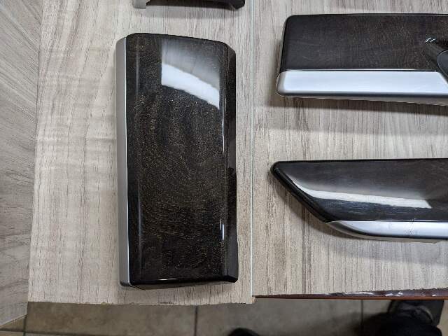*13-15 OEM BMW F02 750 Center Console Dash Door Trims Wood SET