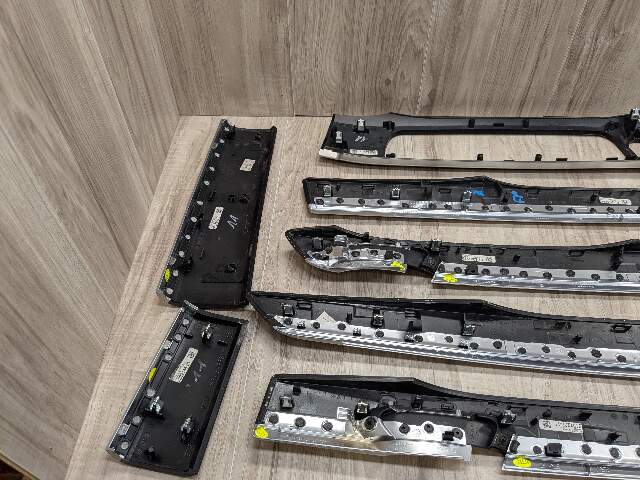 *13-15 OEM BMW F02 750 Center Console Dash Door Trims Wood SET