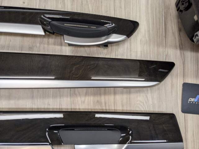 *13-15 OEM BMW F02 750 Center Console Dash Door Trims Wood SET