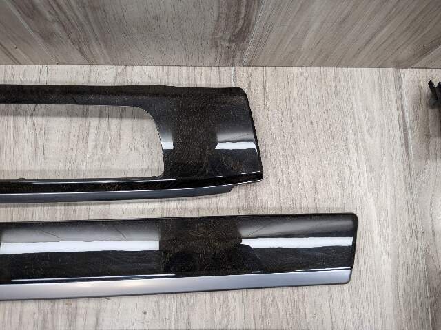 *13-15 OEM BMW F02 750 Center Console Dash Door Trims Wood SET
