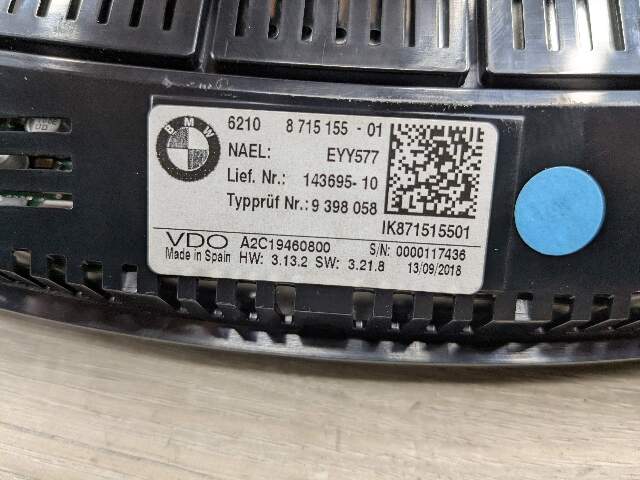 19-21 OEM BMW G01 G02 G30 X3 X4 Digital Instrument Cluster Speedometer Gauge