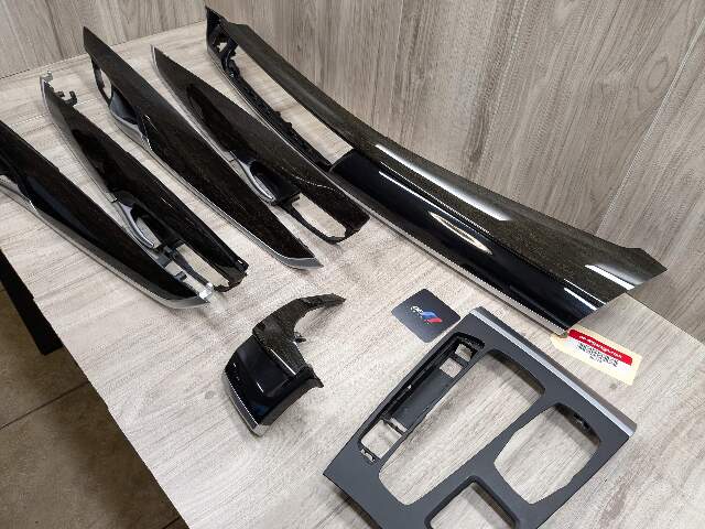 *15-19 OEM BMW F16 F86 X6 X6M Center Dash Door Oak Wood Trim Panel SET