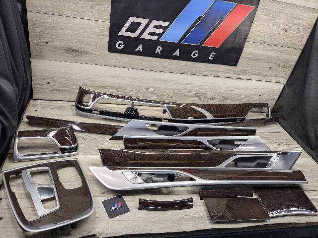 16-19 OEM BMW G12 750 Dash Doors Air Vent Wood Oak Interior Trim SET