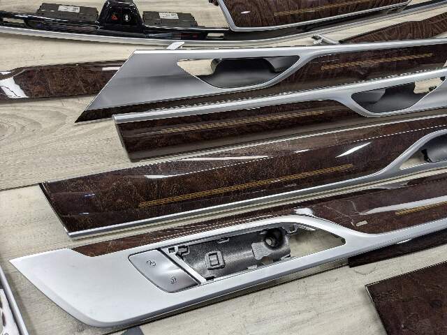 16-19 OEM BMW G12 750 Dash Doors Air Vent Wood Oak Interior Trim SET