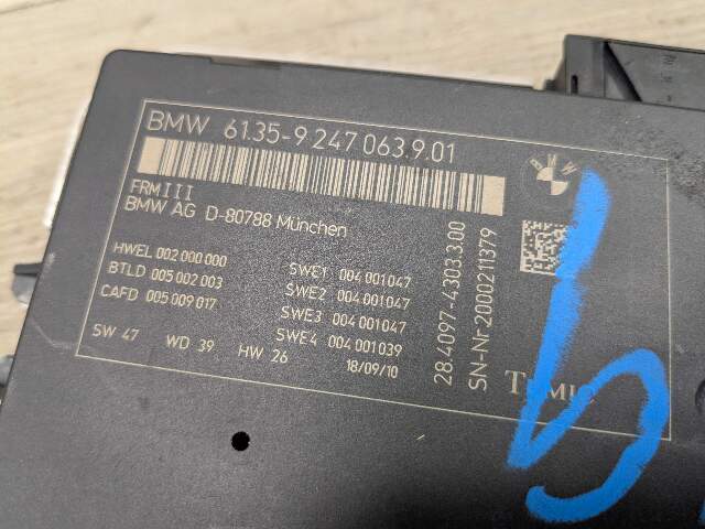 OEM BMW F01 F02 F10 740 750 PRE-LCI Footwell Light Control Module FRMIII FRM3