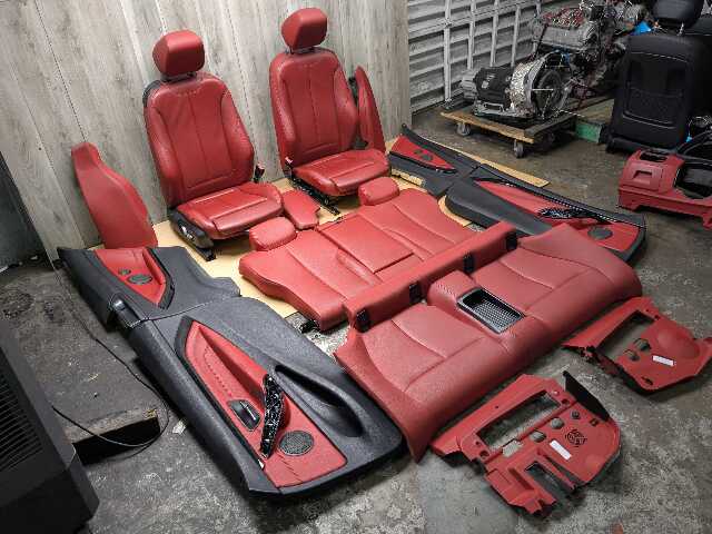 OEM BMW F32 428 430 435 440 Front Rear Left Right Interior Seat Panel RED Heated