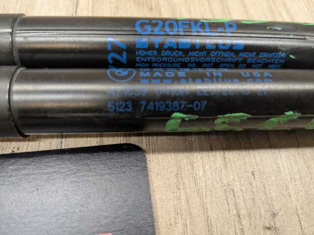 OEM BMW G20 G26 G42 G80 G87 M2 M4 Front Left Right Hood Strut Shock Supports SET