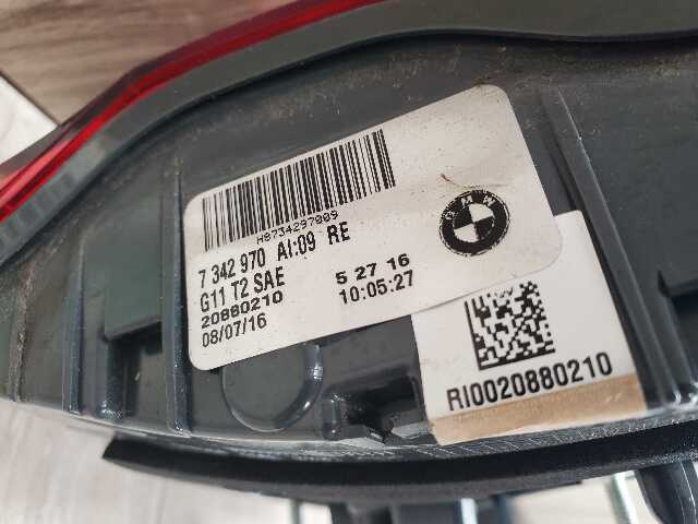 16-19 OEM BMW G11 G12 740 750 M760 Rear Right Passenger Inner Trunk Tail Light