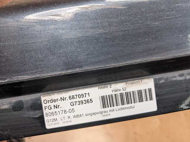 *16-22 OEM BMW G12 740 750 M760 Right Passenger Side Skirt Rocker Panel M SPORT