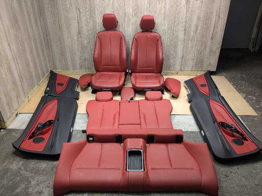 OEM BMW F32 428 430 435 440 Front Rear Left Right Seats Door Panels COMPLETE Red