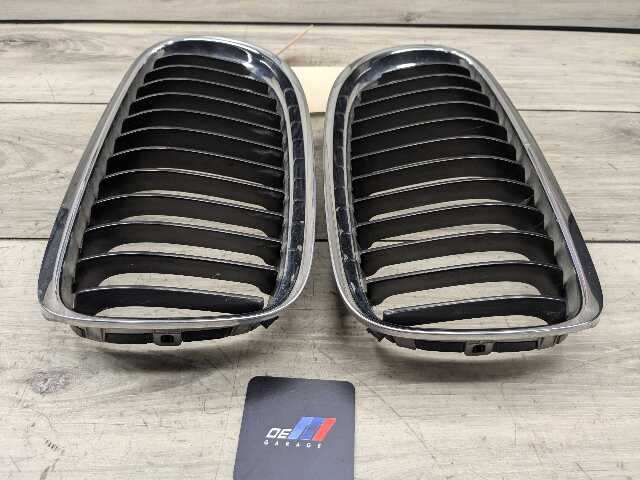 09-11 OEM BMW E90 E91 M3 Left Right Front Bumper Upper Kidney Grilles CHROME