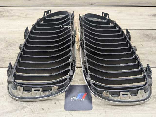 11-13 OEM BMW E92 E93 328 335 LCI Front Upper Bumper Kidney Grilles Black SET