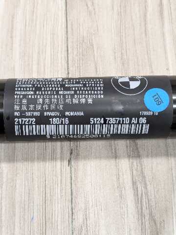 16-19 OEM BMW G12 740 750 M760 Right Passenger Electric Trunk Lid Shock Strut