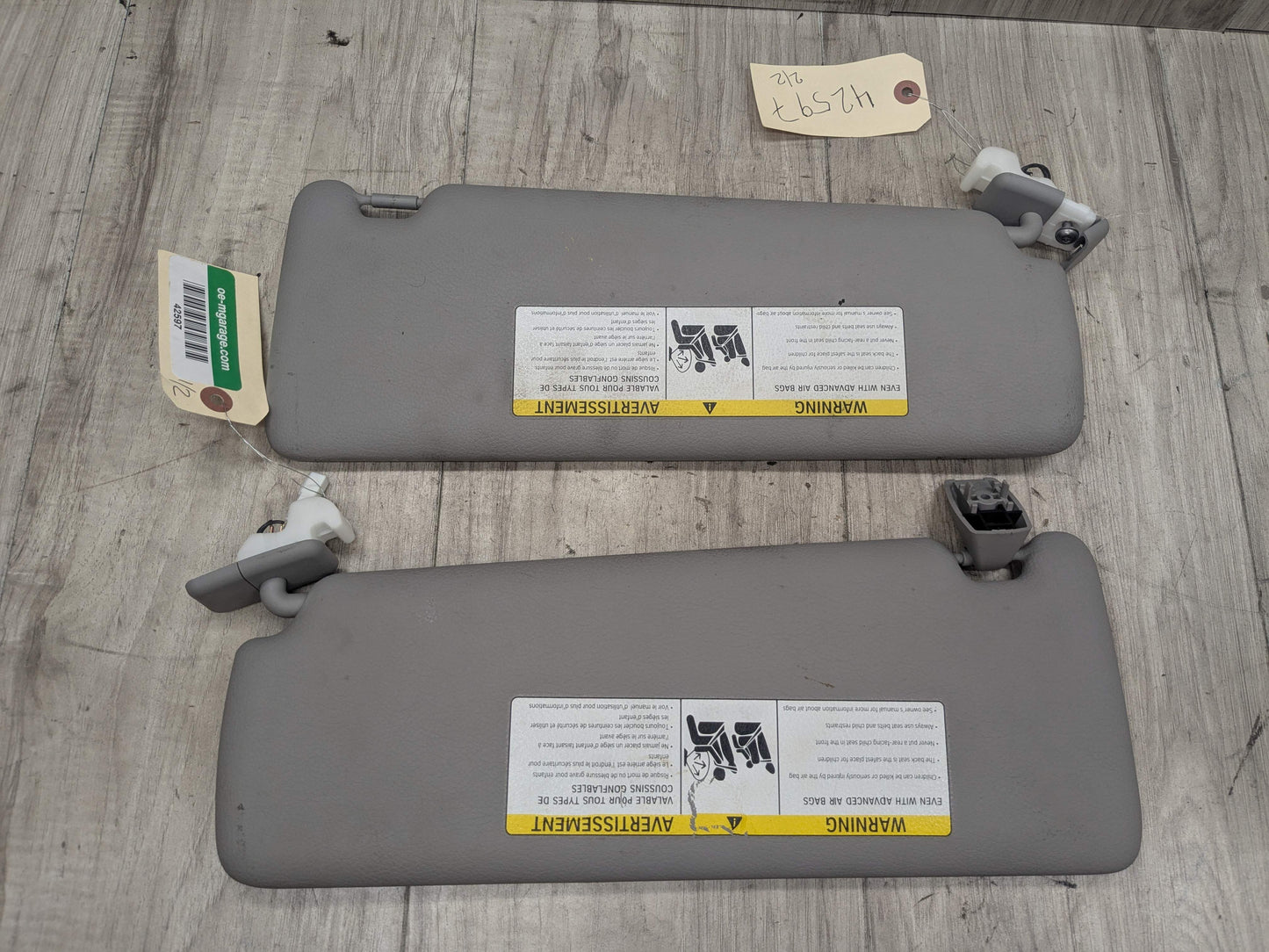 OEM BMW F30 F32 F36 F80 F82 M3 M4 Left Right Interior Sun Visor PAIR Gray