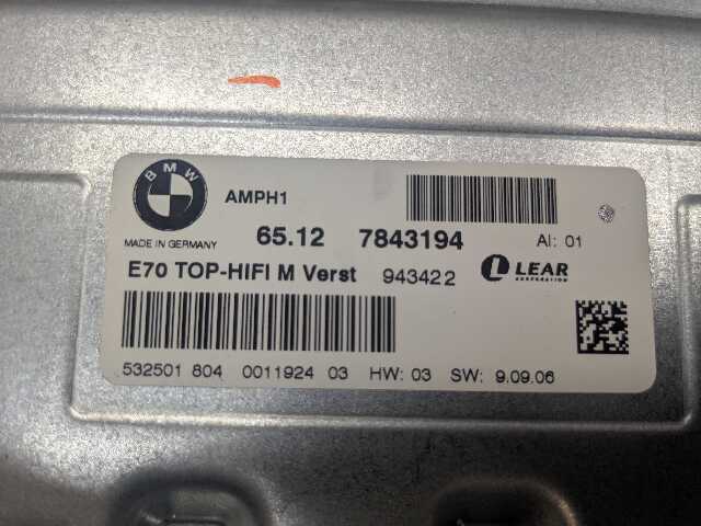 OEM BMW E70 E71 X5 X6 X5M X6M Top-Hifi Stereo Sound Audio Amplifier AMP LEAR