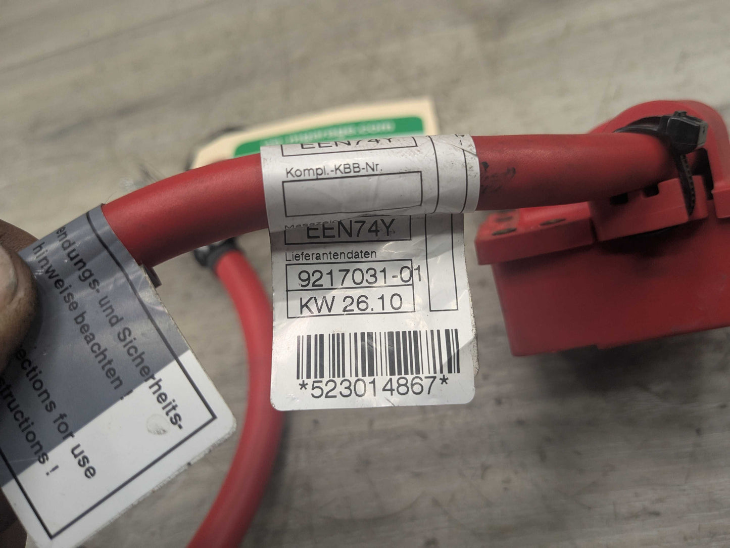 OEM BMW E84 E82 E88 E90 E92 335 M3 Battery Plus Pole Terminal Positive Red Cable