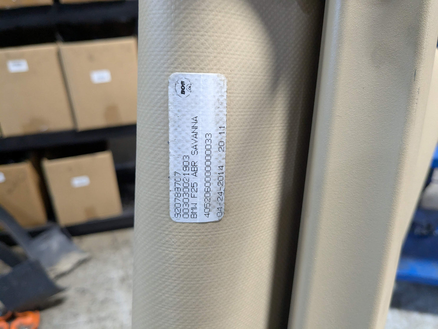 11-17 OEM BMW F25 X3 Rear Trunk Cargo Luggage Sliding Shade Roller Cover BEIGE