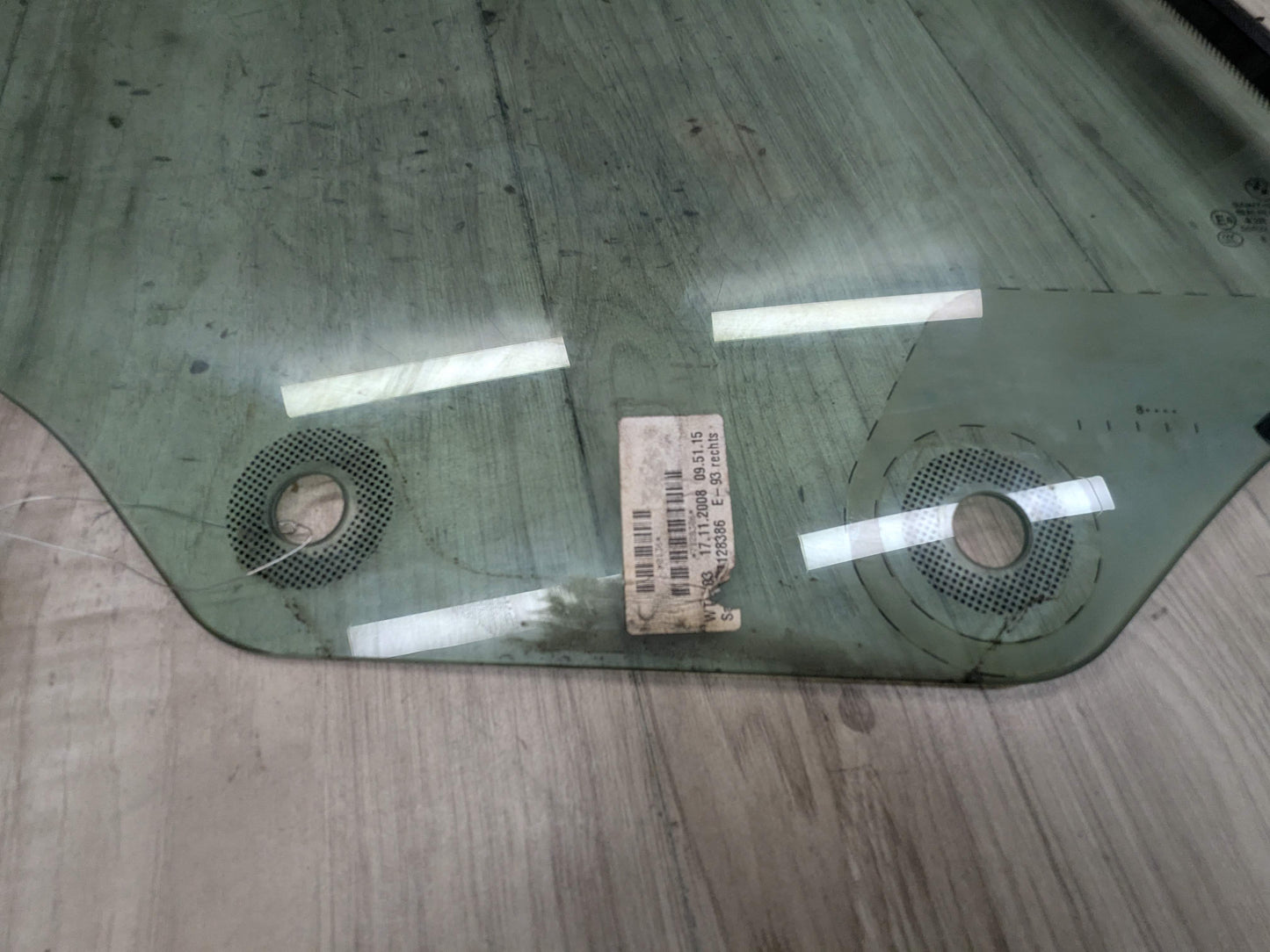 07-13 OEM BMW E93 335 M3 Convertible Rear Right Passenger Side Window Glass