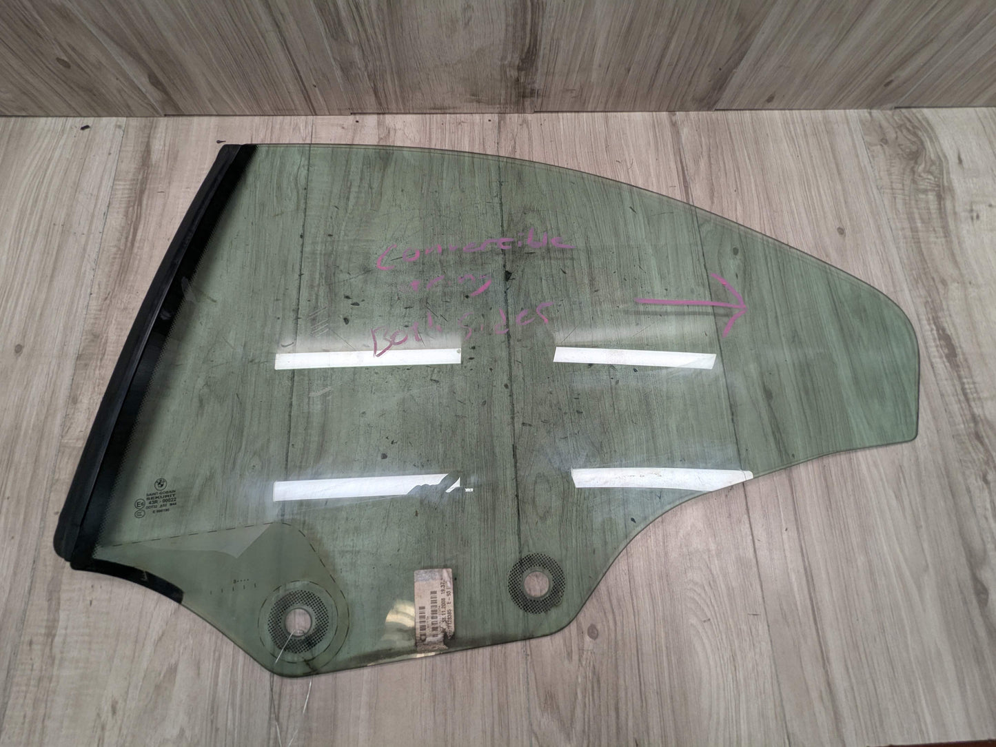 07-13 OEM BMW E93 335 M3 Convertible Rear Left Driver Side Window Glass