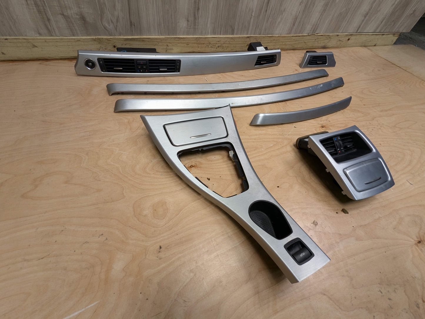 *07-13 OEM BMW E92 E93 328 335 M3 Brushed Aluminum Interior Trim Dash Panels SET