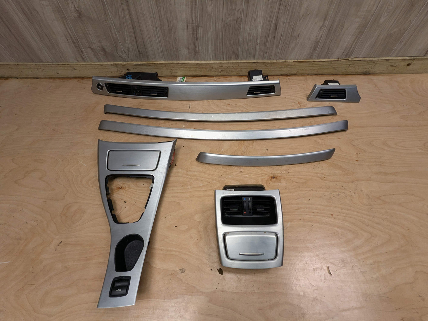 *07-13 OEM BMW E92 E93 328 335 M3 Brushed Aluminum Interior Trim Dash Panels SET