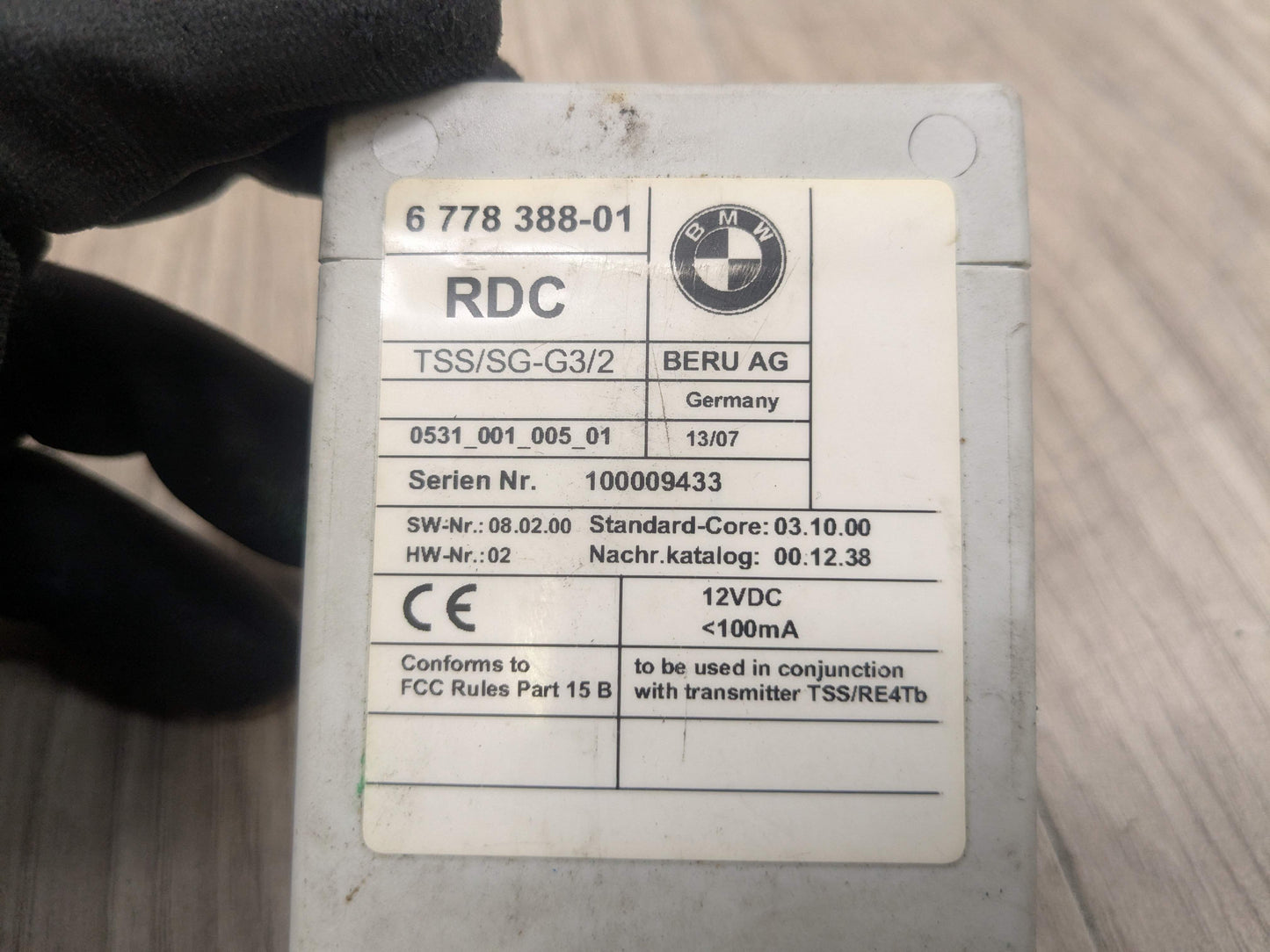 07-10 OEM BMW E93 328 335 Tire Pressure Control Module Unit TPMS RDC