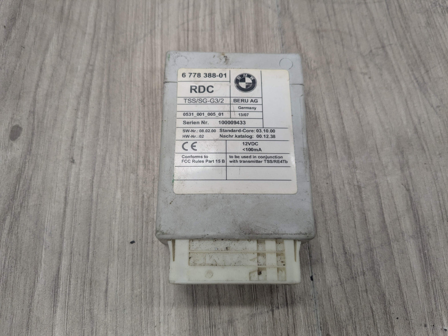 07-10 OEM BMW E93 328 335 Tire Pressure Control Module Unit TPMS RDC