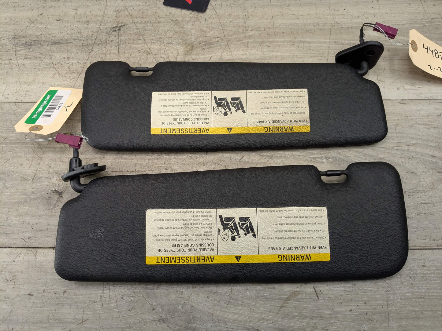 07-13 OEM BMW E88 E93 128 328 335 M3 Convertible Sun Visor Black Pair