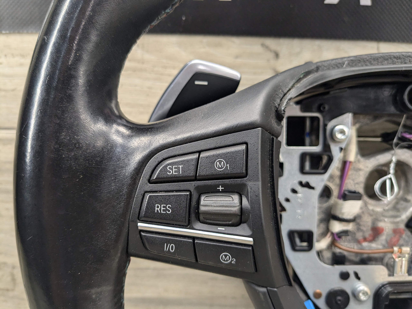 *10-14 OEM BMW F10 F13 F02 SPORT M Steering Wheel Black LEATHER Shifters HEATED