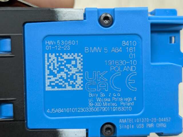 OEM BMW G01 G02 G05 G20 G26 G42 USB Type C Socket Charge Adapter