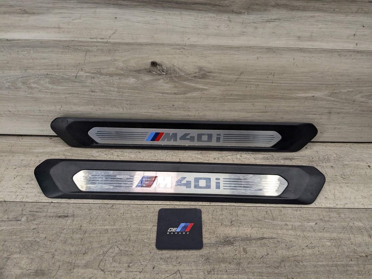 18-21 OEM BMW G01 G02 M40i X3 X4 Front Right Left Door Sills Cover Trim Pair