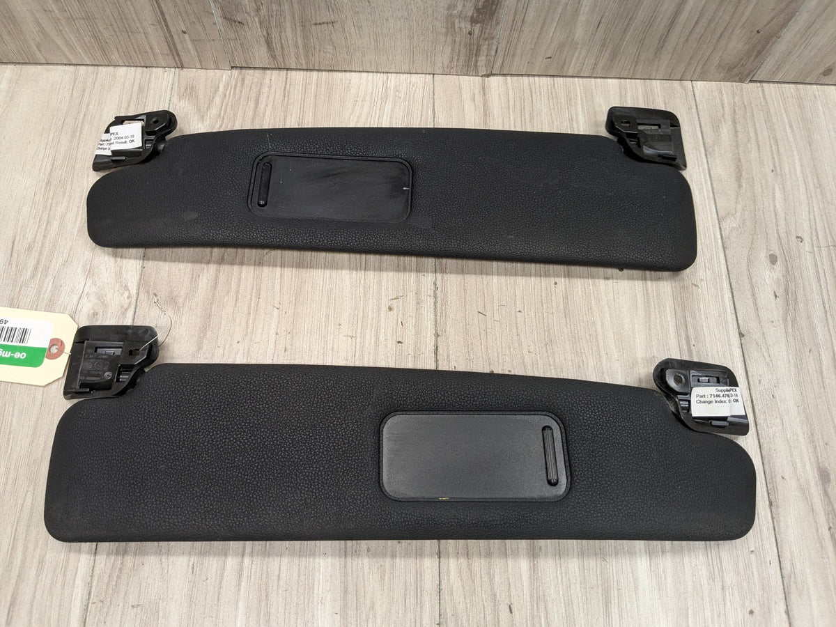 03-08 OEM BMW E85 E86 Z4 Left Right Driver Passenger Sunvisors PAIR Black