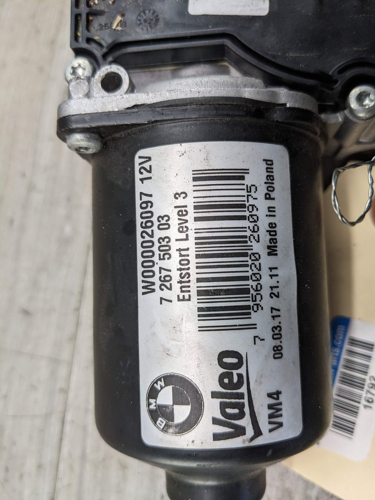 2017 BMW M240xi F22 Rear Windshield Wiper Motor 7267503