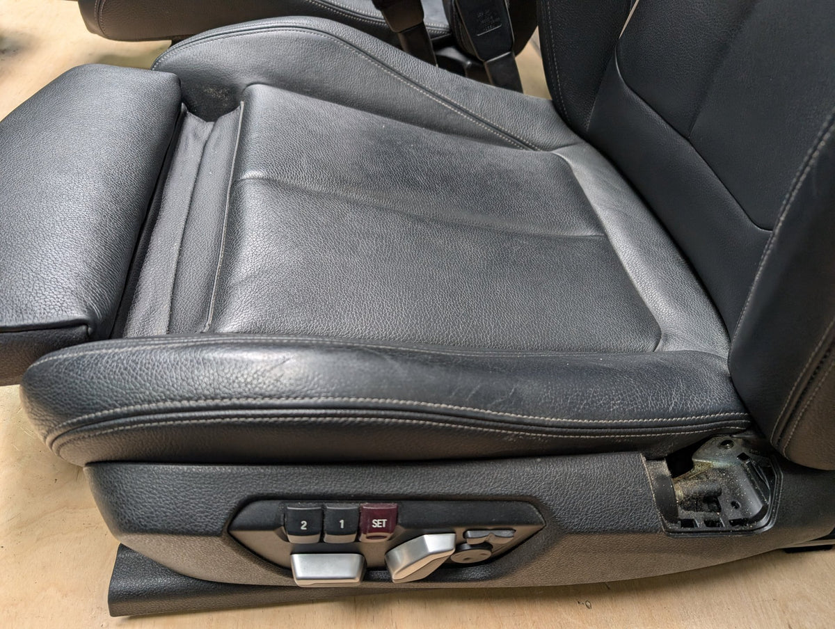 OEM BMW F30 Front Rear Interior SPORT Seats Door Panel SET Black Heated