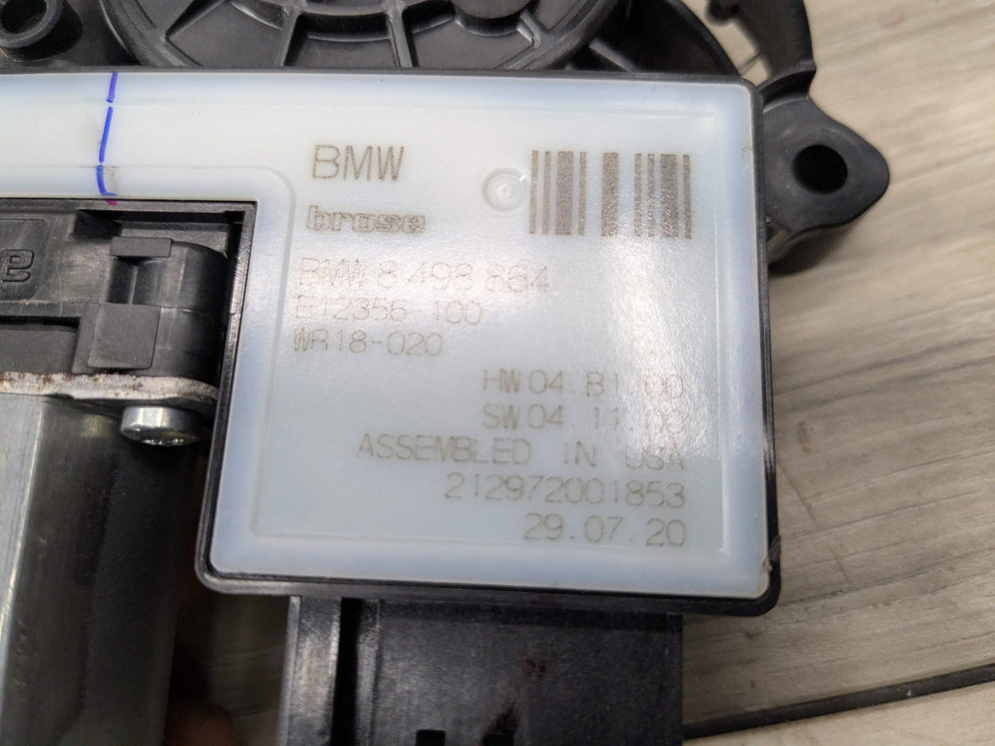 2021 BMW M340i G20 Rear Right Passenger Door Window Glass Regulator Motor 8498864 OEM BMW G20 G80 330 M340 REAR Right Passenger Side Door Window Regulator Motor