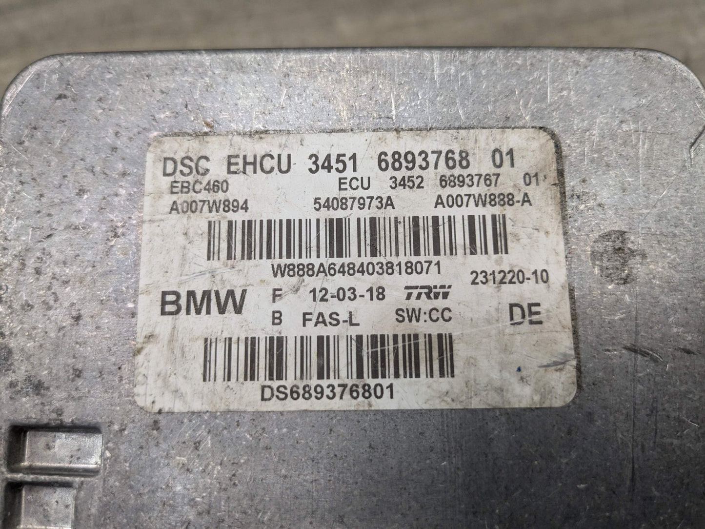 2018 BMW 540i G30 ABS Pump Module 6893768 16-20 OEM BMW G30 528 530 540 550 B58 DSC ABS Pump Computer Unit Anti Lock Brake