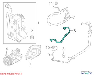 19-25 OEM BMW G05 G06 G07 X5 X6 X7 AC Air Conditioning Suction Hoses Lines Pipes