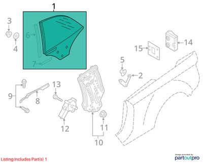 2008-2017 Audi S5 8T Right Passenger Quarter Panel Window Glass 8F0839398D OEM