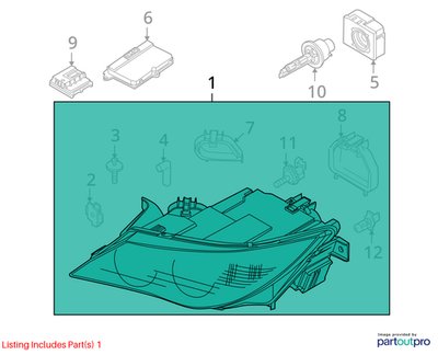 04-07 OEM BMW E63 E64 M6 Left Driver XENON Headlight w/ Modules COMPLETE