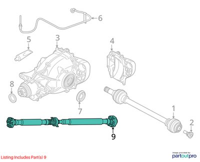 19-23 OEM BMW G05 G06 X5 X6 50 M50 AWD Rear Driveshaft Drive Shaft Propeller N63