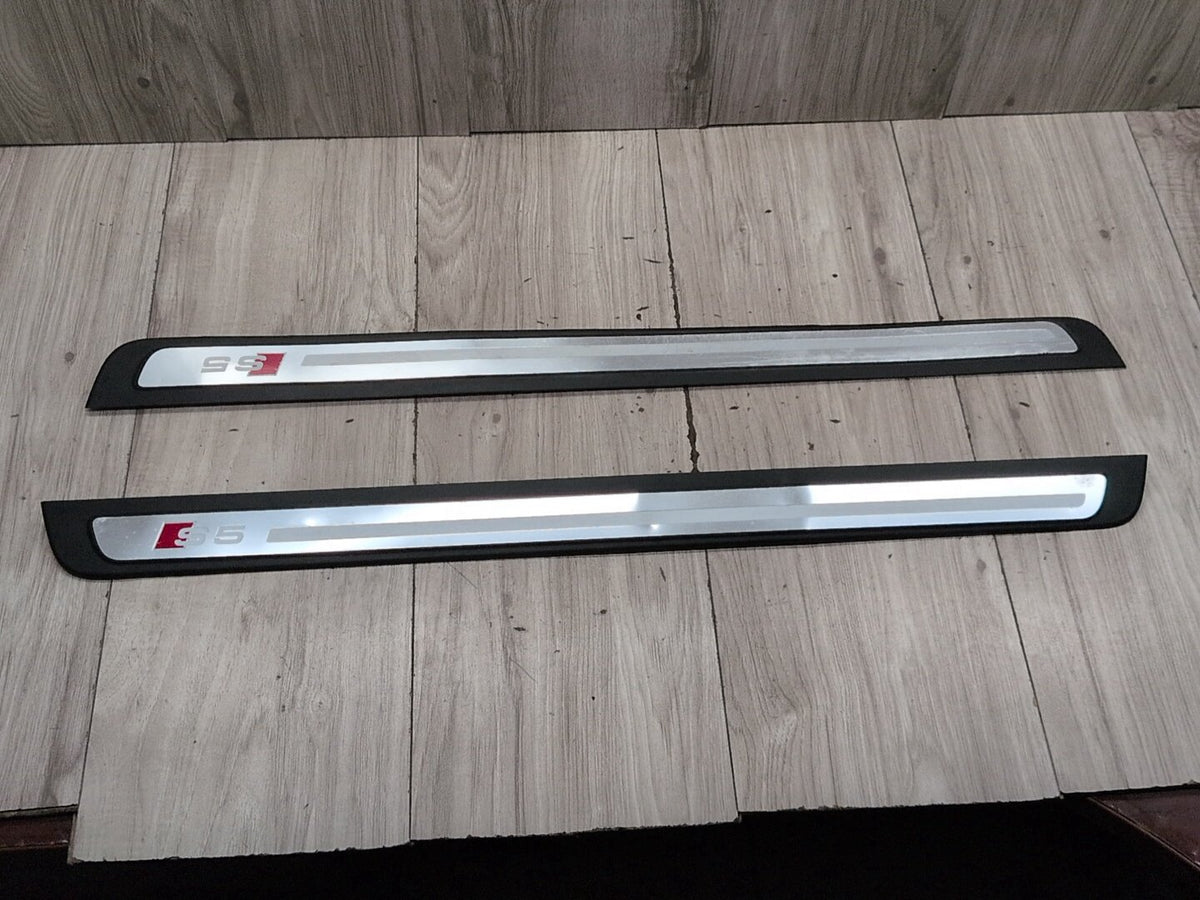 2013-2017 Audi S5 8T Front Left Right Scuff Plate Door Sill SET 8T0853373 OEM