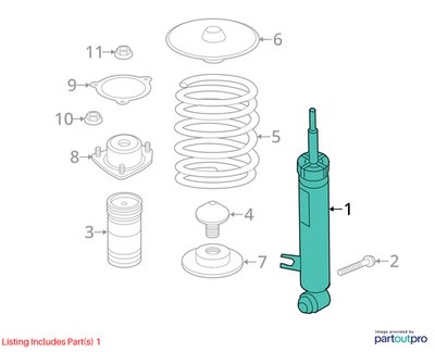 2014-2018 BMW X5 F15 Rear Left Right Spring Strut Shock Absorbers SET 6867876