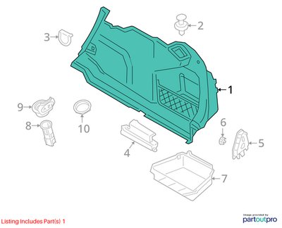 19-26 BMW M340 G20 Rear Right Passenger Trunk Cargo Quarter Trim Cover Panel OEM