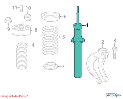 OEM BMW F15 F16 X5 X6 35iX 35dX FRONT Left Driver Strut Shock Absorber Spring