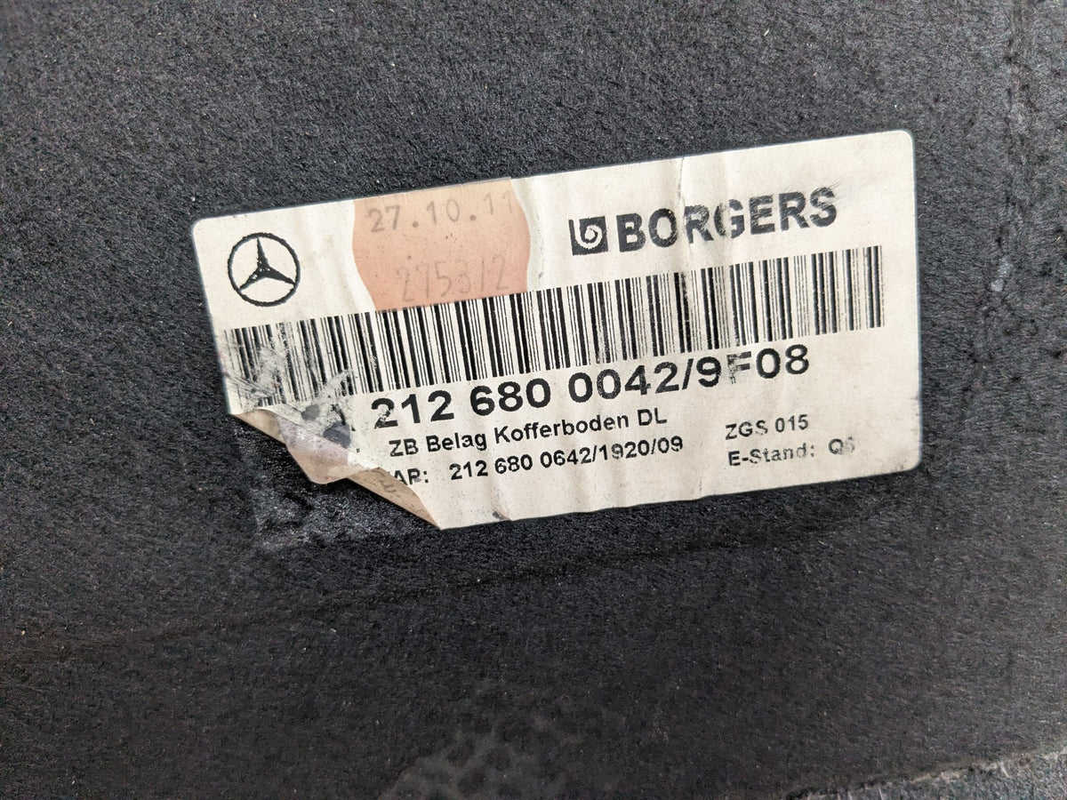 10-18 OEM Mercedes W212 E350 E550 Sedan Rear Trunk Floor Mat Carpet Cargo Cover