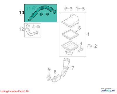2015-2019 BMW F16 X6 N55B30M0 Engine Motor Turbo Charger Tube Pipe 7605585