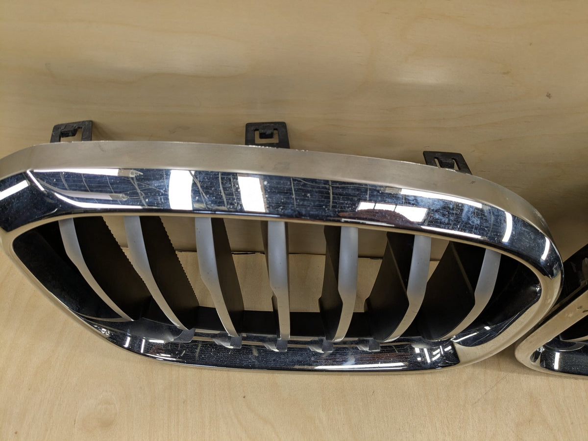 2018-2025 BMW X3 G01 Front Left Right Upper Bumper Cover Kidney Grilles SET 8091725 OEM