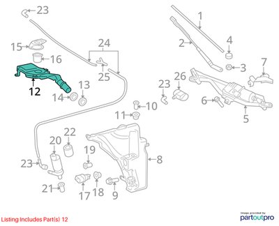 2013-2017 Audi S5 8T Windshield Reservoir Tank Assembly 8T1955463B OEM