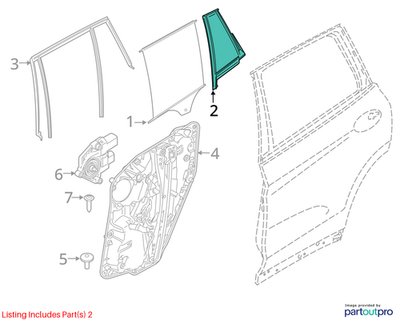 18-24 OEM BMW G01 F97 X3 Rear Right Passenger Door Quarter Fixed Window Glass